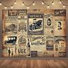 1pc Vintage Newspaper Collage Tapestry Polyester 2D Flat Wall Hanging for Bedroom Living Room All Season Home Decor Gift