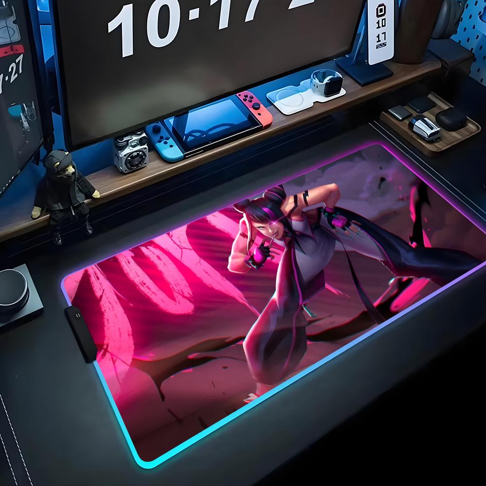 Juri Han Mouse Pad RGB Gaming Mousepad Big LED Pad PC Desk Mat Luminous Mouse Pad Large Keyboard Mats Table Rug With Backlit
