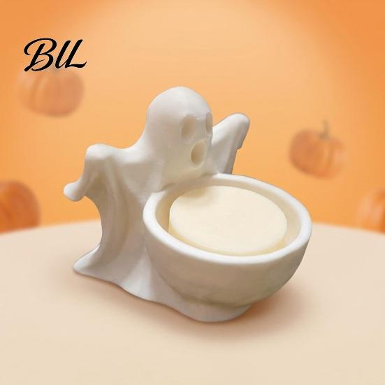 Ghost Theme Room Accents 3D Printed Storage Ornament, Cute Candy Bowl, Halloween Desktop DIY Hand Painted Crafts Jewelry Holder, Creative Desk