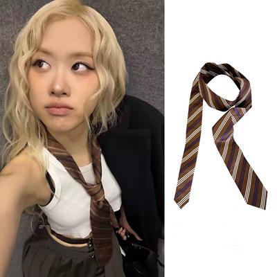 Cravatta a Righe Coreana alla Moda Stampa a Righe Cravatta da Uniforme JK Stile Harajuku Retrò Decorazione Cravatta per Camicia Studenti