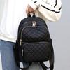 Casual Minimalist Zipper Backpack Quilted Detail Rucksack Women's All-Match Travel Storage Bag
