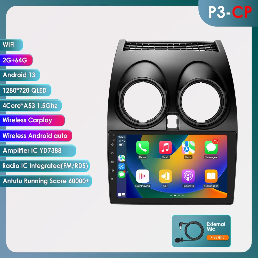 Ossuret Android 14 Intelligent Autoradio 2din Carplay For Nissan Qashqai J10 2006 2007 2008 2009 2010-2013 multimeida player Gps Navi Stereo Screen