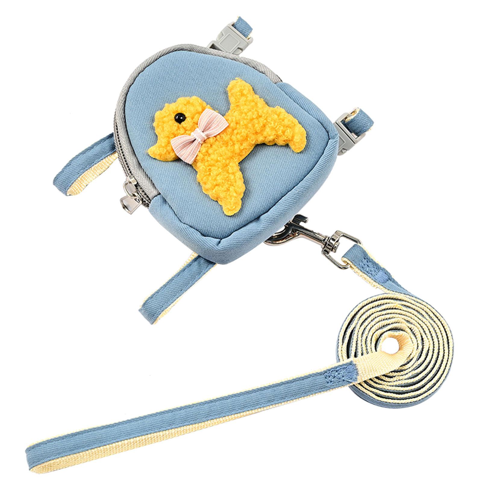 Dog Harness Backpack Dog Harness and Leash Dog Backpack Harness with Leash no pull Puppy Harness Backpack Cat Harness S синий