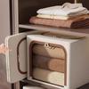 Clothes Storage Boxes Foldable Storage Box Clear Window Double Zipper Waterproof Fabric Bin For Dorm Laundry