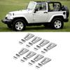 24PcsSet Door Hinge Cover Trim Silver Fit for Jeep Wrangler JK 20072017 (4 Doors)