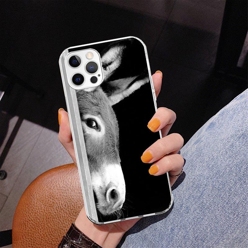 Funny Donkey Phone Case For iPhone 13 12 Mini 11 Pro Max XS XR X SE 7 8 Plus 5S 5 6S 6 Gift Print Cover Fundas