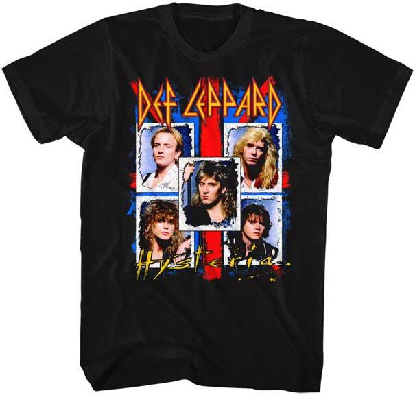 Def Leppard Hysteria Band Photo Union Jack Men T Shirt Rock Band Music Merch L