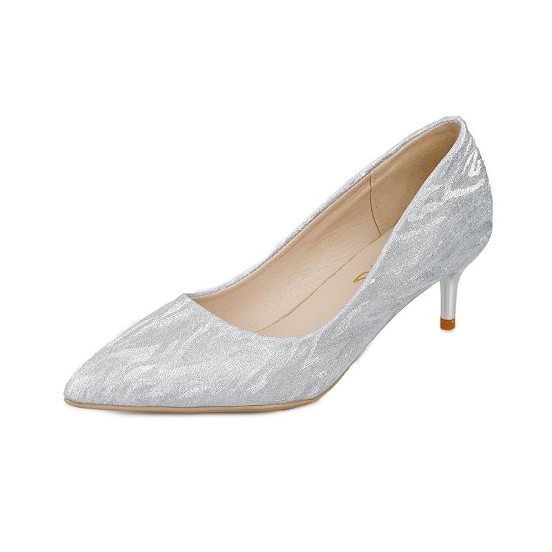

2025 summer new sequined pointed high-heeled single shoes women s fashion senior banquet shoes stiletto crystal wedding shoes 34