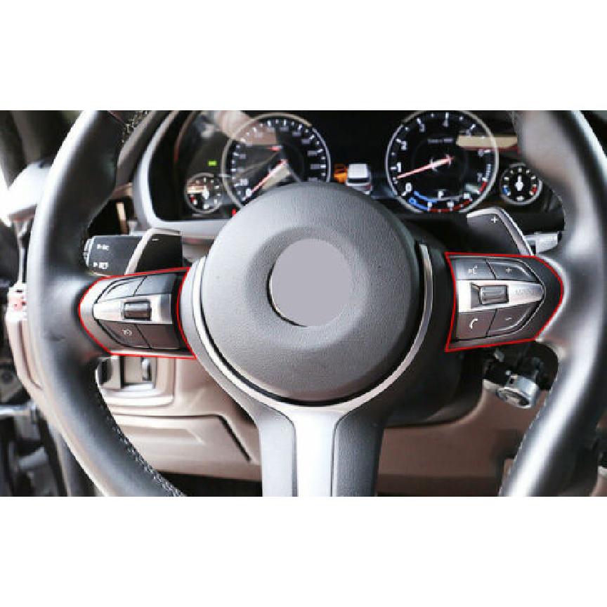 Fit For BMW 3 4 Series GT 2013- Steering Wheel Strip ABS Red 2PCS Cover Trim