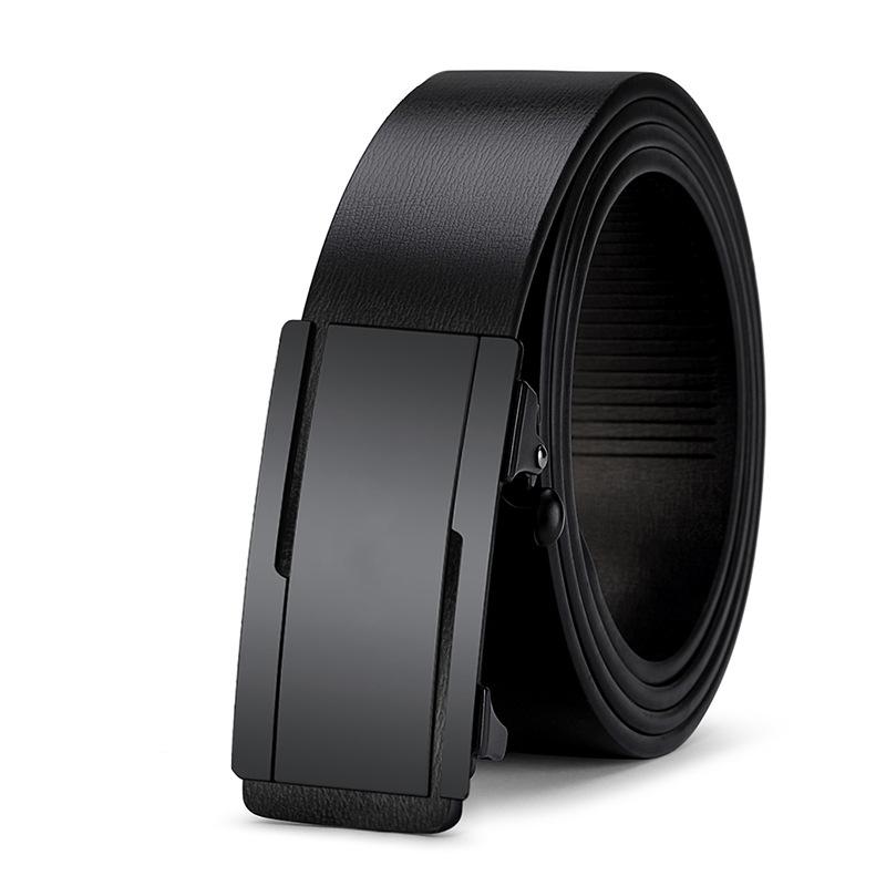 

Новый кожаный ремень из коровьей кожи с автоматической пряжкой без зубцов, ремень для костюма, деловой, повседневный, для работы, ремень из натуральной кожи для мужчин 130cm