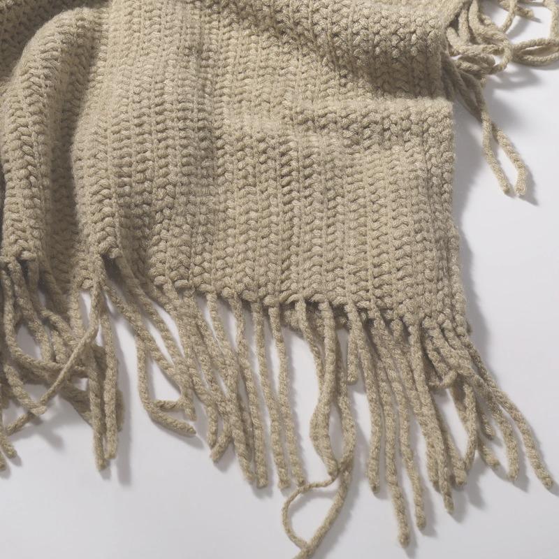Women's Tassel Shawl Fake Buttons Solid Color Suitable Fashionable Wear Mothers Friends