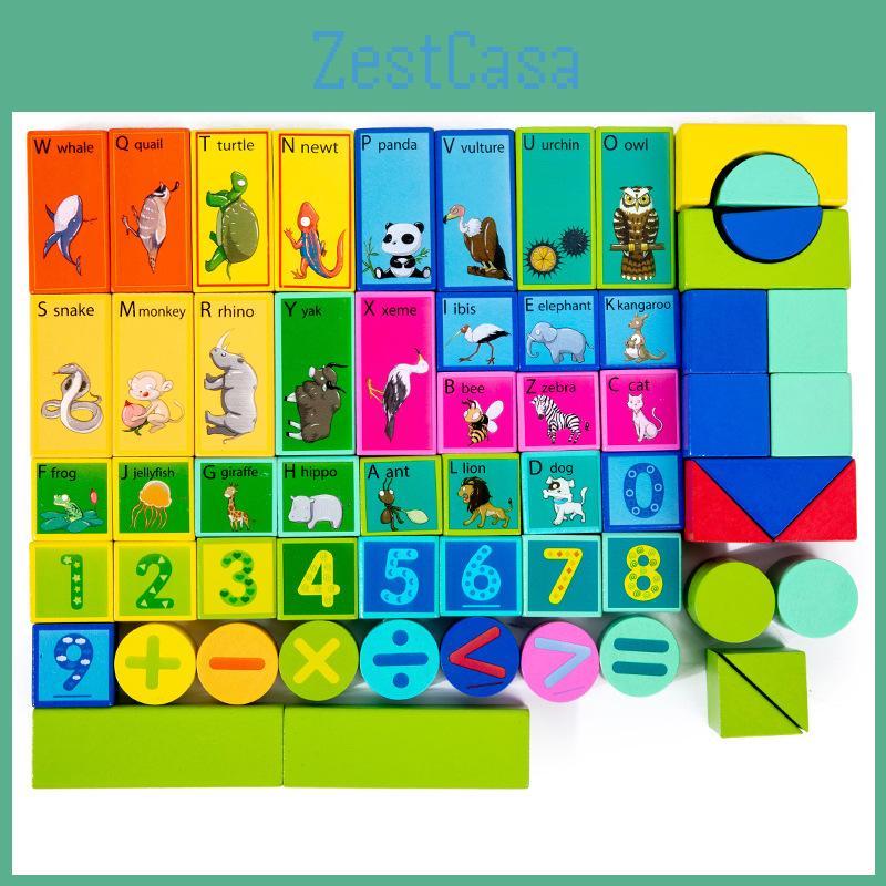 Block Toy Wooden With Shape Matching For Toddler Digital Cognition Skills Gift