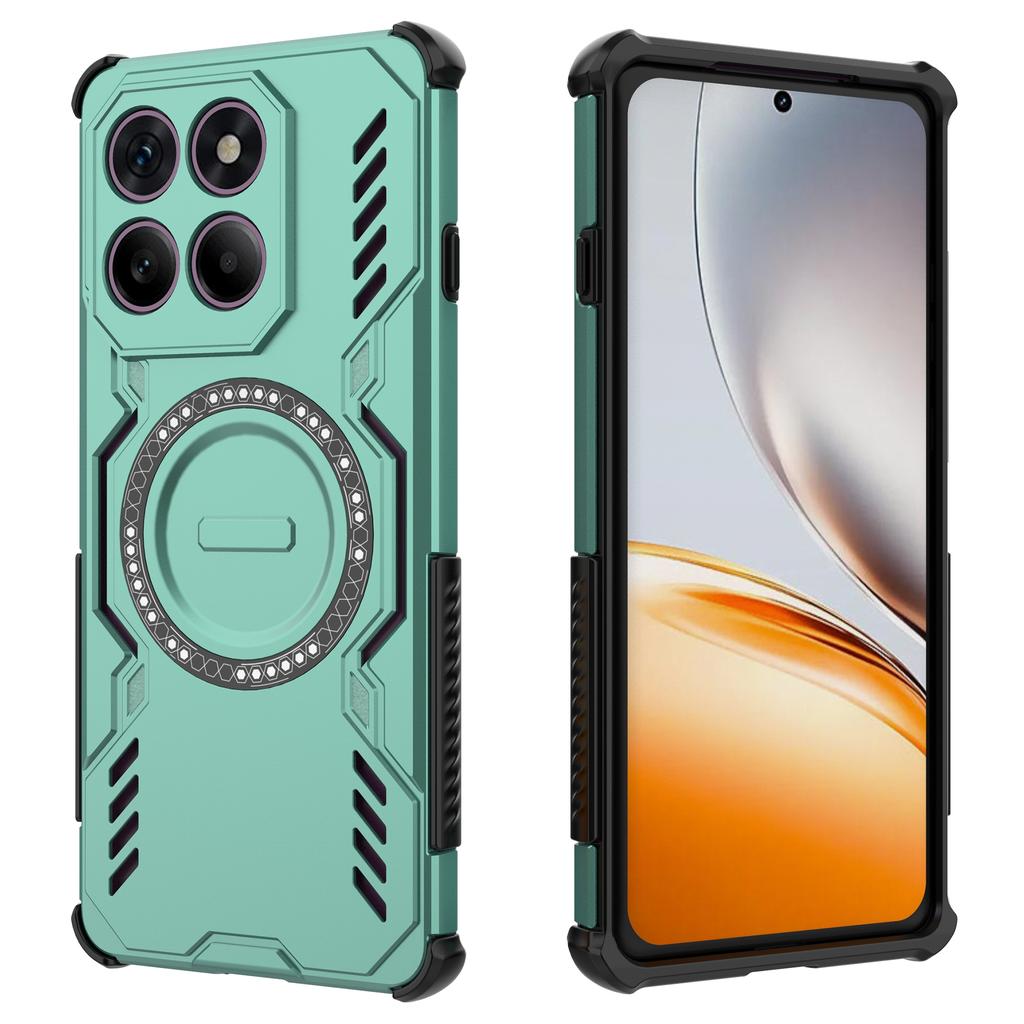 For Motorola Edge 60 Pro 5G Magnetic Case Butterfly Armor Hollow Heat Dissipation PC+TPU Phone Cover