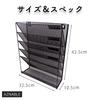 AZNABLE Desktop Storage Rack, 6-Tier, Angled File Rack, Slim, Stylish, A4 Size, Vertical Document Tray (Black)