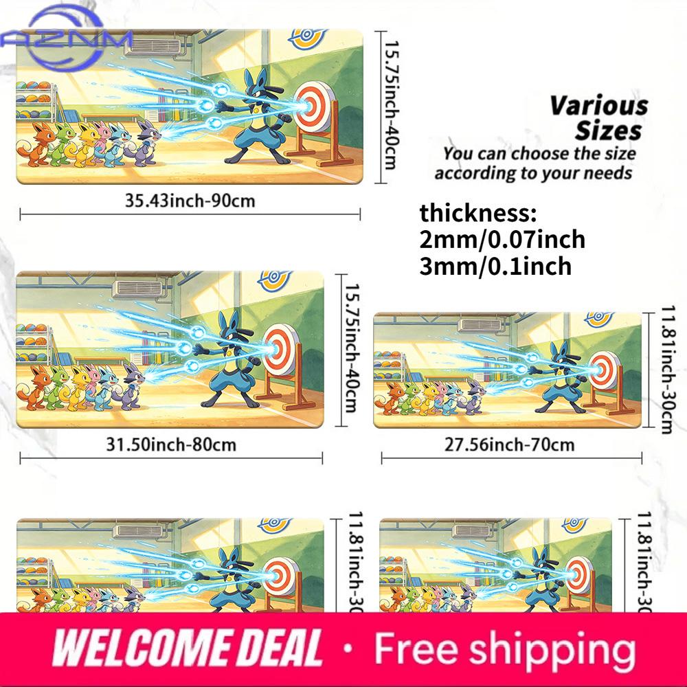 Lucario Training Scene Gaming Desk Mat NonSlip Washable Mouse Pad 30x80x0.2cm