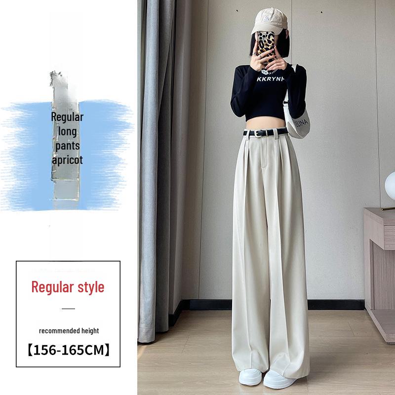 2024 Women's High Waist Wide Leg Suit Pants - Korean Fashion, Spring/Autumn, Loose & Casual Fit