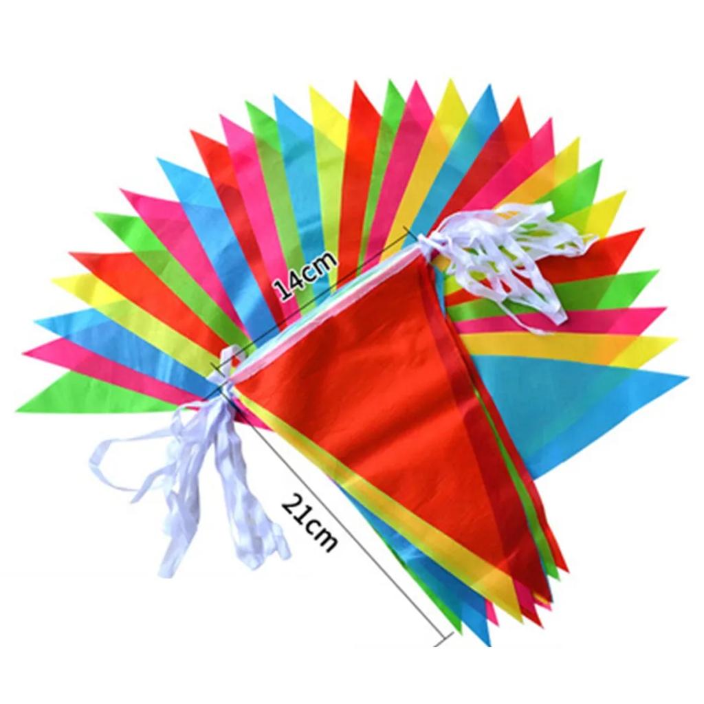 Colorful 100m Triangle Flag Pennant Bunting String Banner Garland Festival Party Holiday Home Garden Decoration