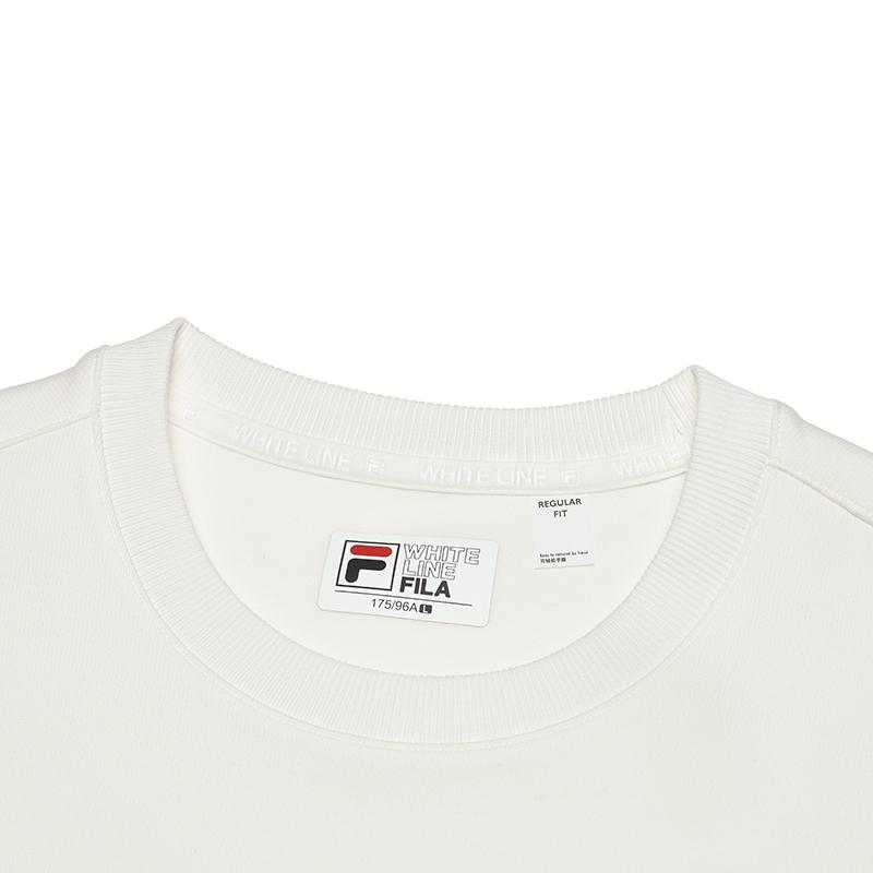 Fila Simple Versatile Casual Pullover Sweatshirt Men Sweatshirt Snow-White F11M448203FWT
