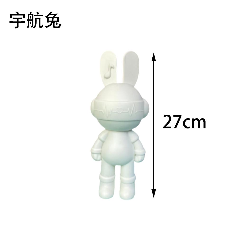DIY Fluid Rabbit Without Pigment Handmade Violent Rabbit White Blank Mold Doll Toy Graffiti Painting Gift With Deposit Opening