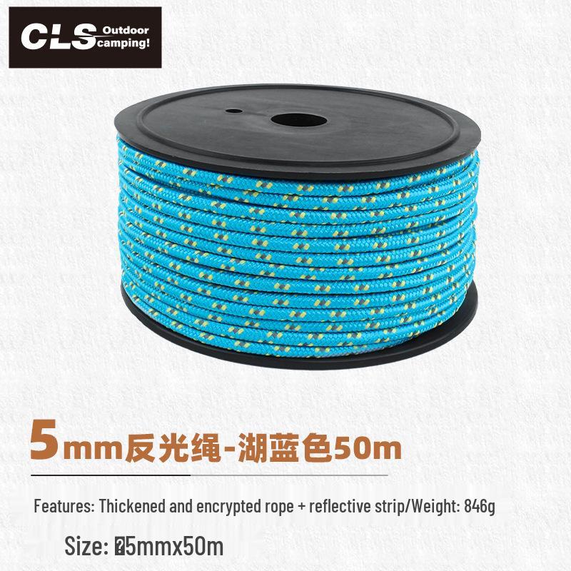 Outdoor Tent Accessory: 10M Reflective Rope, 5mm Thick, Ground Pegs, Windproof Guyline, Clothesline, Awning