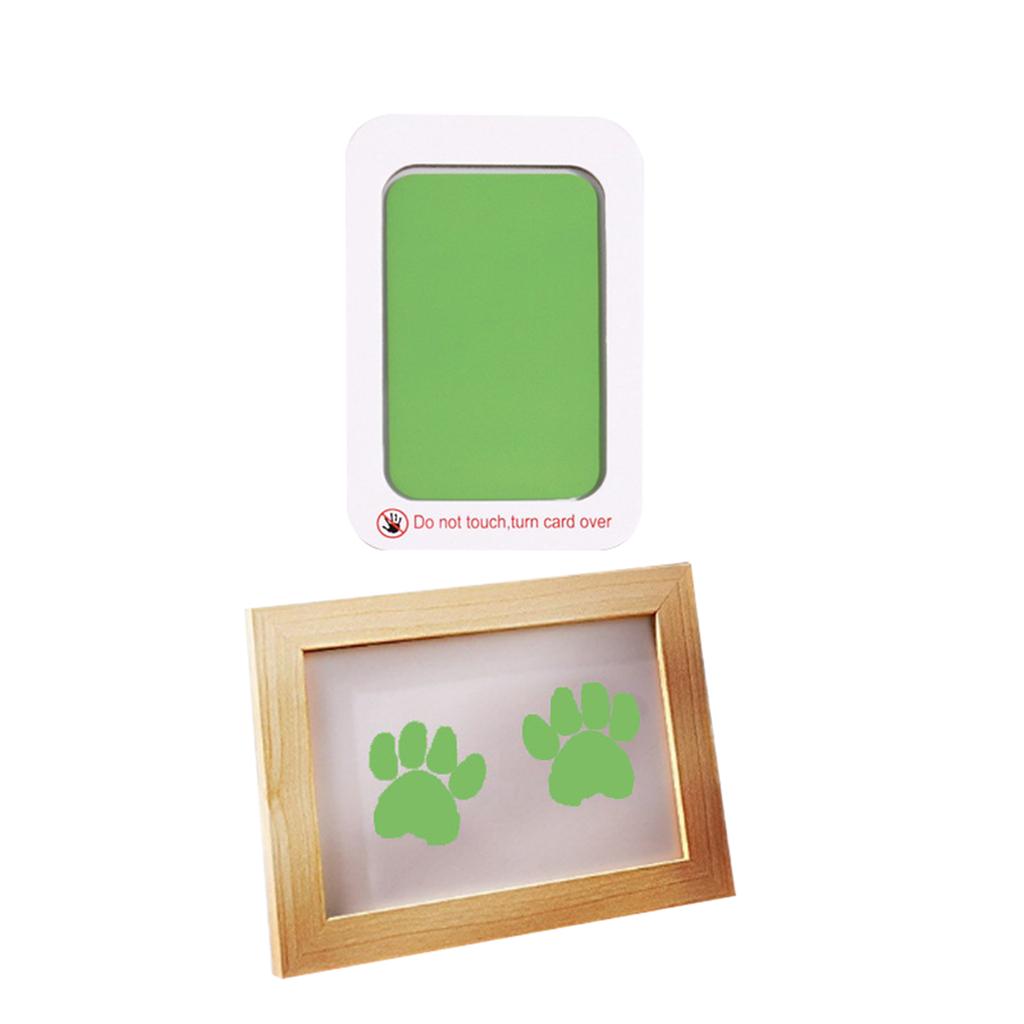 Print Frame & Ink Pads Kit,Dog Or Cat Print Kit,2 No Mess Ink Pads For Pet,Print Pad For Dogs,Wooden Pet Memorial Frame,Personalized Pet 1ml