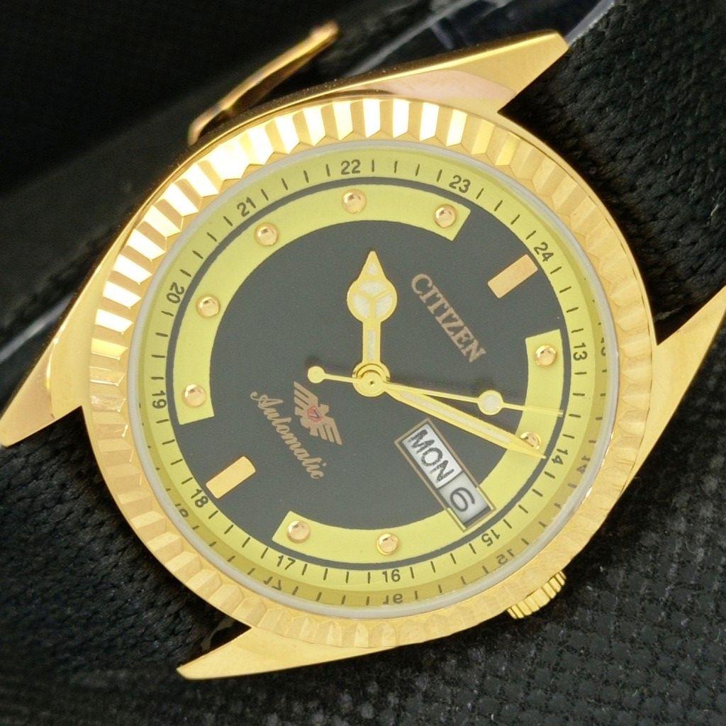 

REFURBISHED VINTAGE CITIZEN AUTOMATIC 8200 JAPAN MENS BLACK WATCH 587a-a308249-2 SKU587a-a308249