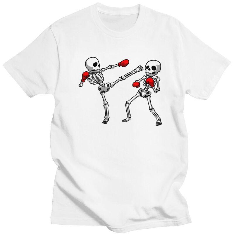 Kickboxing Kickboxer Boxe T-shirt Teschio Magliette Puro Cotone Maglietta Estate Girocollo Pugile Arti Marziali T-shirt Casual Manica Corta