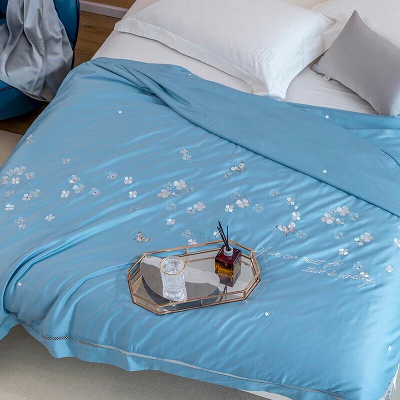 Louis Kellog Butterfly Embroidery Tussah Silk Quilt