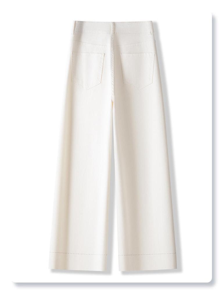 Women's Light-Colored Wide-Leg Jeans: Petite, Slimming, Straight-Leg Nine-Point Pants for Summer 2025