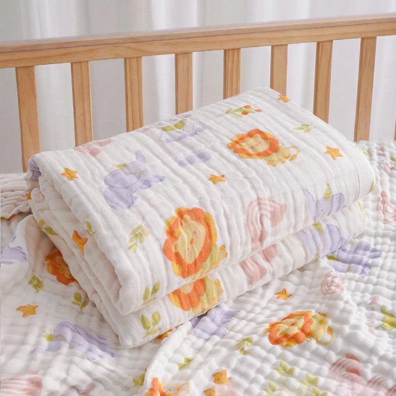 Ultra-Soft Baby Bath Towel - Pure Cotton Gauze, Absorbent, Six Layer for Newborns & Children