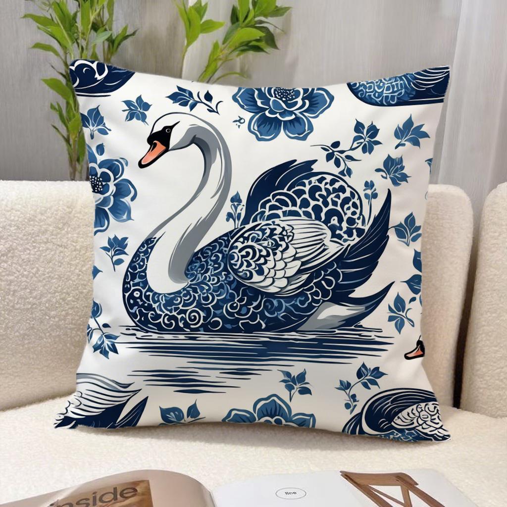 Blue and White Animal Print PillowcasesSuitable for sofa car bedroom decorative cushion cover pillow cover