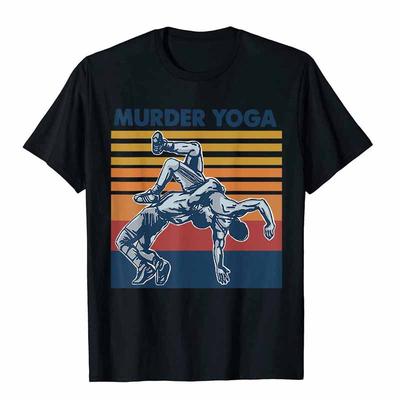 T-shirt Drôle Cadeau Lutte Meurtre Yoga Haut de Plage T-shirts Tops T-shirts Pour Étudiants Surdimensionné Coton Vacances T-shirt Vêtements de Rue