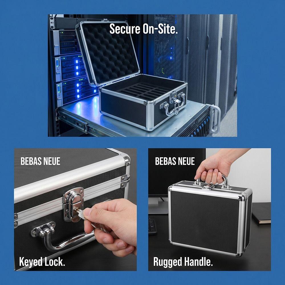 2.5 Inch Hard Drive Storage Box 20 Bays Waterproof Hard Drive Case Double Protection Convenient Handle HDD Storage Box