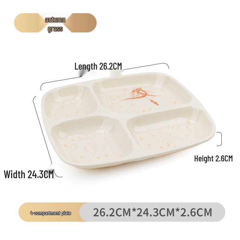 Drop-Proof Melamine Six-Grid Food-Grade Dining Plate