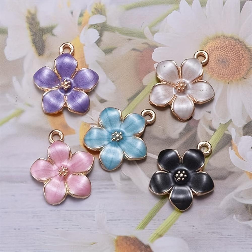10/30/50 ks slitiny smaltu, řemeslné zpracování, elegantní a romantický přívěsek ve tvaru třešňového květu, DIY náramek, náhrdelník, náušnice, klíčenka, přívěsek na nohu