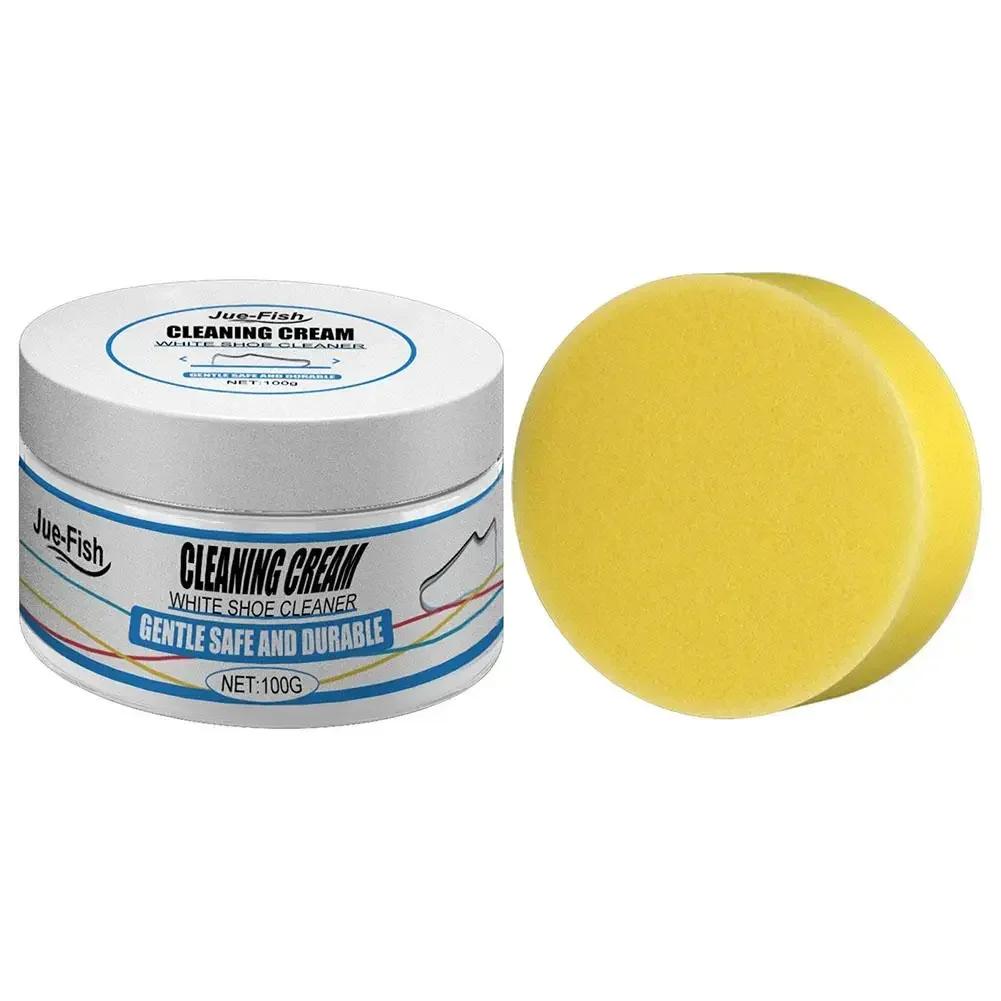 Practical White Shoe Cleaning Cream with Wipe Sponge Stains Remover Deep Cleansing Multi-Functional Cleaning Cream