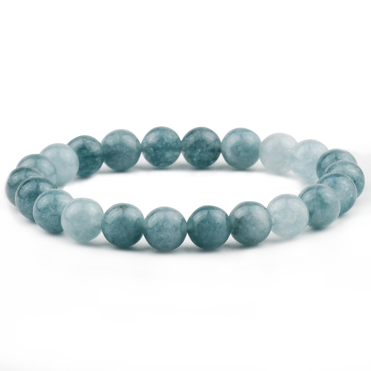 Unisex Retro 8mm Lapis Lazuli Beaded Bracelet