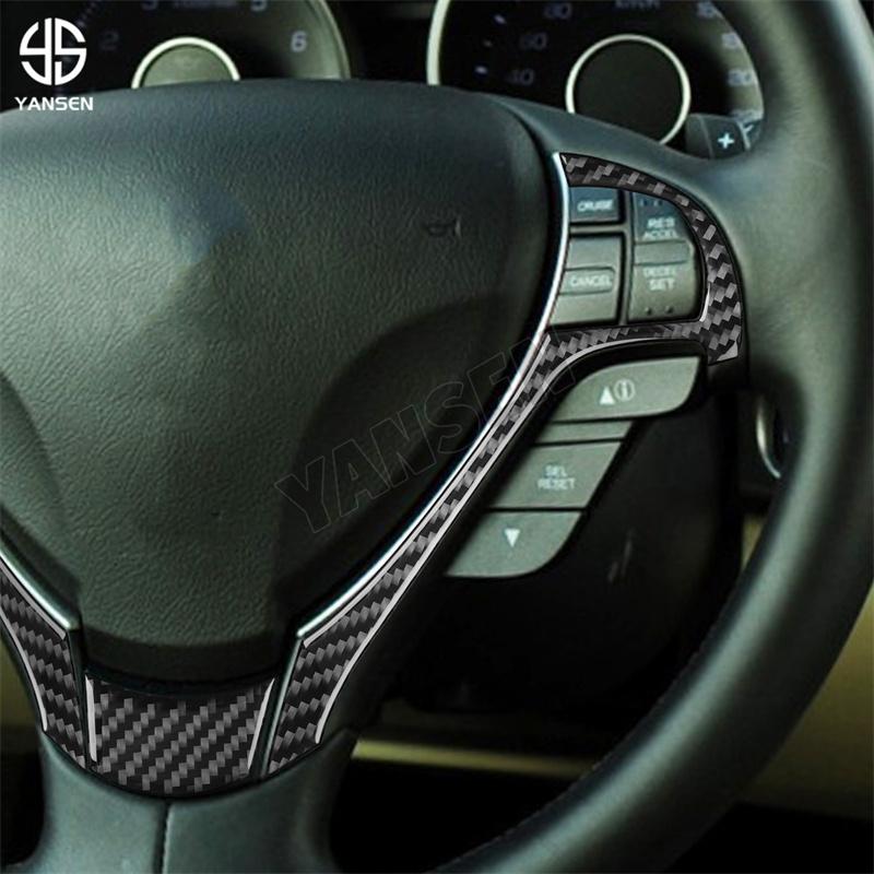 For Acura TL 2009-2014 Carbon Fiber Car Steering Wheel Cover Trim Interior Accessories