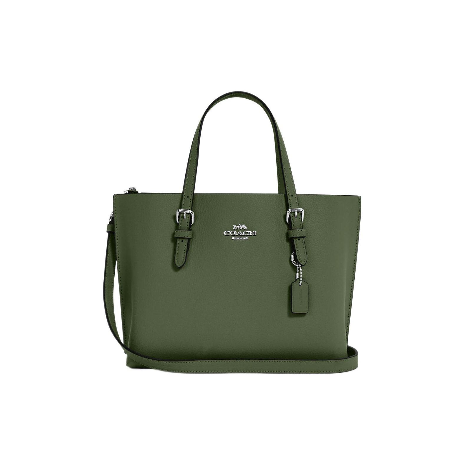 Coach Mollie Zipper Leather Tote Bag Shopping Bag Shoulder Bag Crossbody Bag 25 Women tote Olive-Green C4084-SVDSG Basic Set (Bag+Dust Bag)