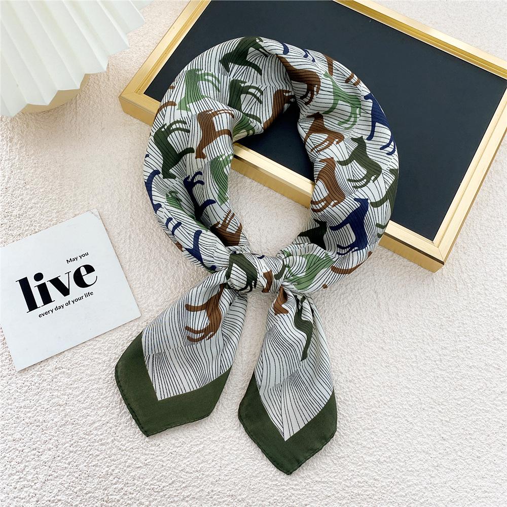 70 Silk Scarf: Small Square for Women - Lightweight Korean Fashion, Perfect for Spring, Summer, Autumn; Stylish for Flight Attendant or Neck Accessory