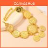 Geometric Gold Alloy Coin Ankle Chain For Women With Dangle Tassels In Spring Fashion