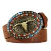 Floral Engraved Buckle Western Cowboy Belts PU Leather Leather Belt Fashion Waistband Belts  Pants
