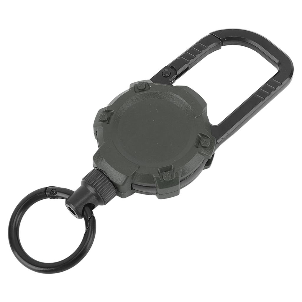 Breloc magnetic retractabil din sârmă de oțel inoxidabil, carabină cu cataramă ușor de tras, verde OD