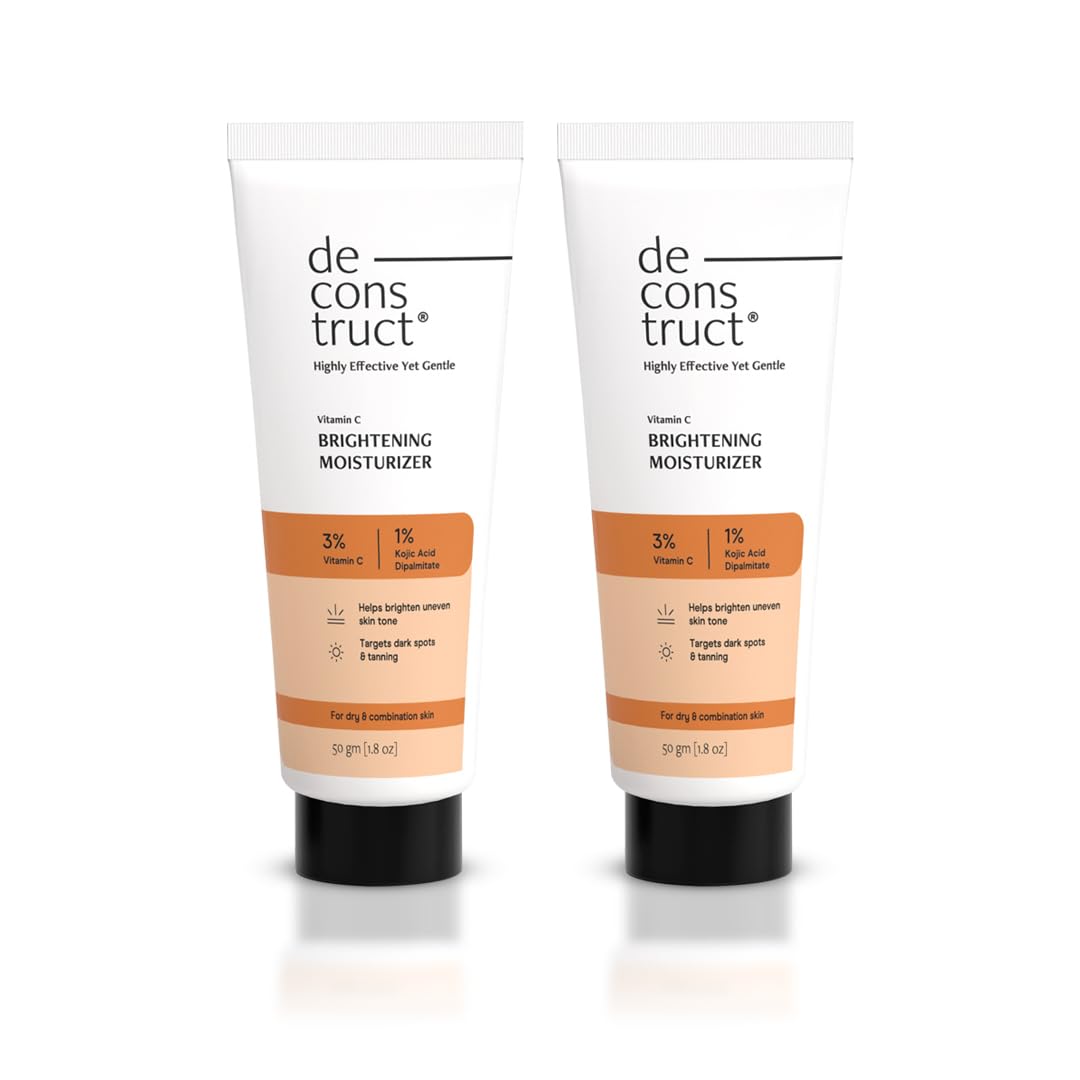 Deconstruct Vitamin C Brightening Face Moisturizer | 3% Vitamin C + 1% Kojic Acid + 5% Niacinamide | Reduces Dark Spots & Evens Skin Tone | Brighte