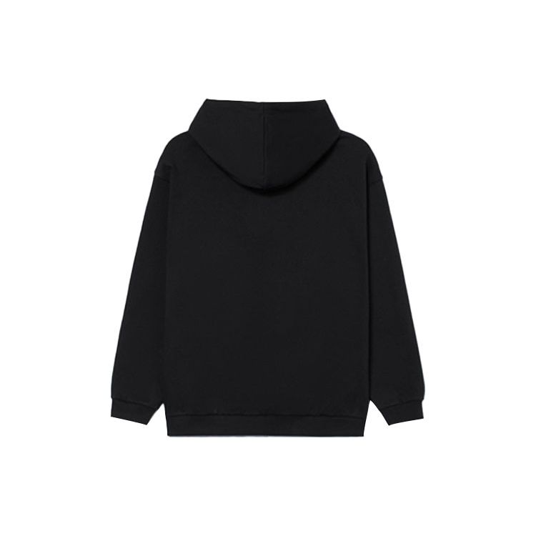 Li-Ning Sports Basketball Series Casual Loose Fit Hoodie With Graphic Print Unisex Hoodie Black AWDR729-3