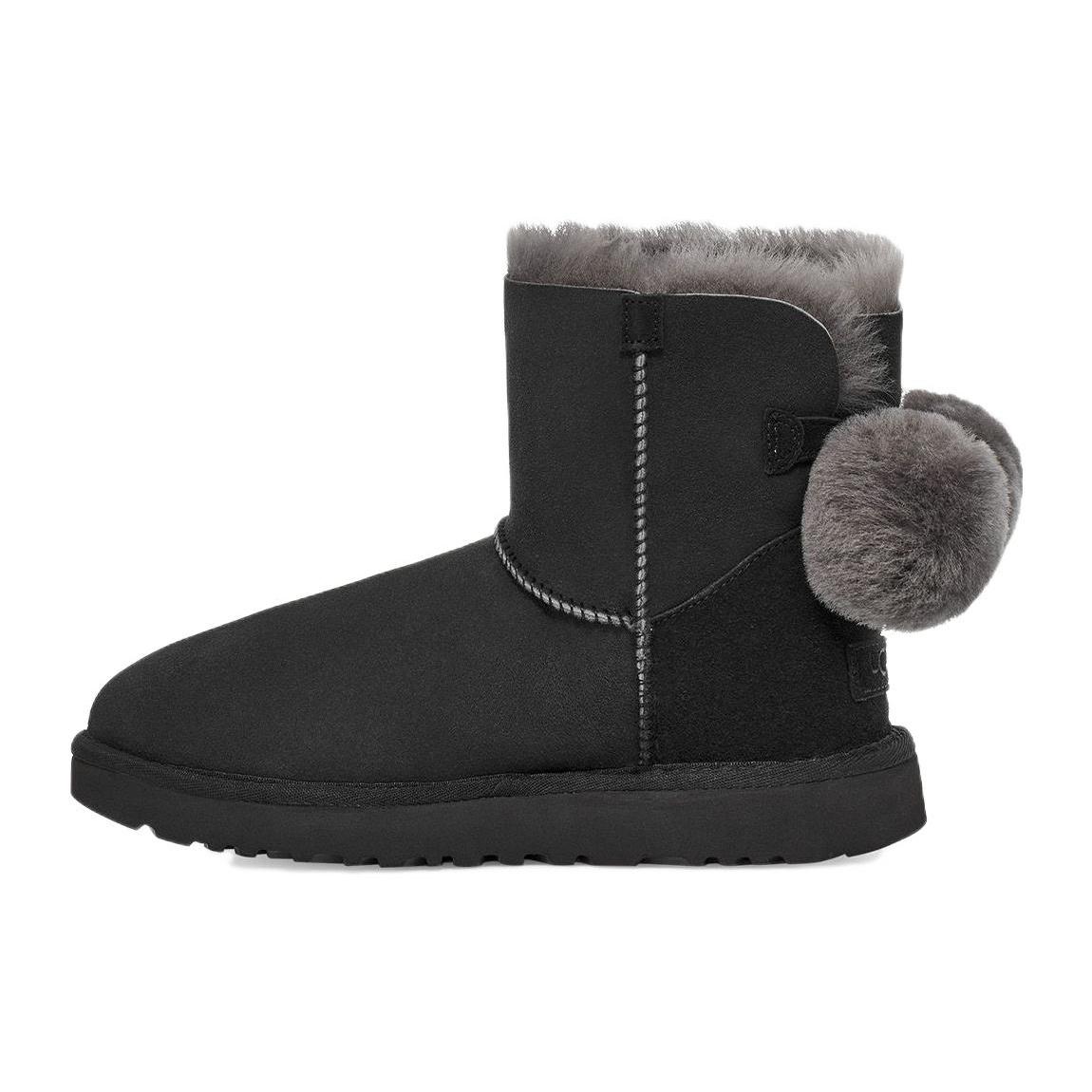 (WMNS) UGG Mini Bailey Fuzzy Bow  Black  Women s 1132018-BLK EU 36