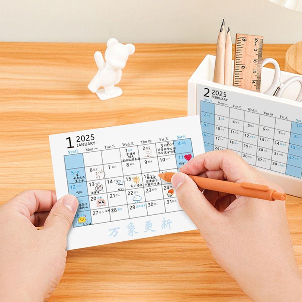 Multi-Function Desk Calendar Organizers 2025 Desktop Stationery Organizer Pencil Storage Box  Home