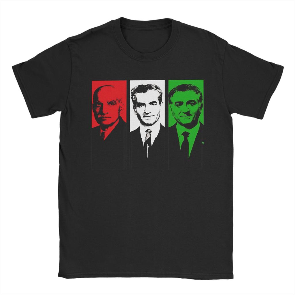 Funny Reza Shah Pahlavi TShirt for Unisex Round Neck Cotton T Shirts Short Sleeve Tee Shirt Original Clothing