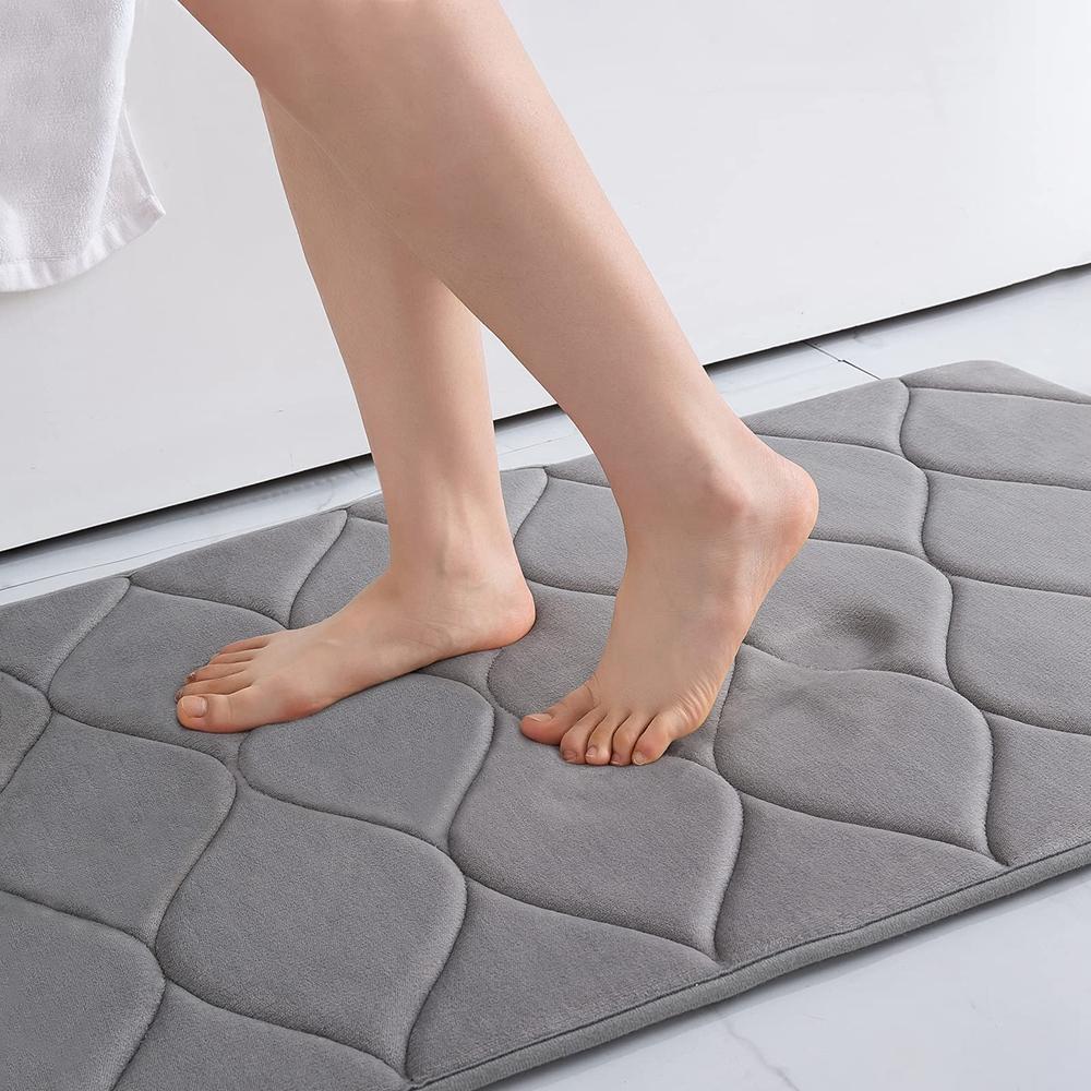 Homaxy Memory Foam Bathroom Bath Mat Soft Non-Slip Carpet Absorbent Floor Bathroom Rug Shower Carpet Kitchen Decor Foot Mat