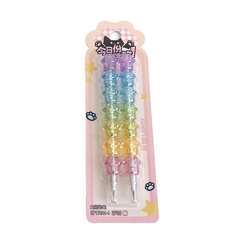 

2-piece cartoon student building block pencil, detachable creative pencil One size